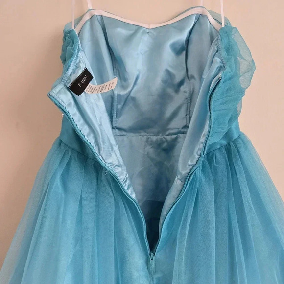 B.Smart Aqua Teal Beaded Ombre Cocktail Party Dress size 3/4 #022 - Picture 5 of 7